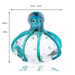 Handgefertigtes farbiges Oktopus-Ornament aus Glas – einzigartiges Meerestier-Dekor