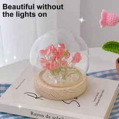 Handgemachte glänzende Tulpen-Nachtlampe - Dekoratives Tischlicht