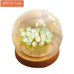 Handgemachte glänzende Tulpen-Nachtlampe - Dekoratives Tischlicht