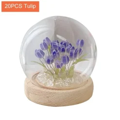 Handgemachte glänzende Tulpen-Nachtlampe - Dekoratives Tischlicht