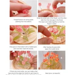 Handgemachte glänzende Tulpen-Nachtlampe - Dekoratives Tischlicht