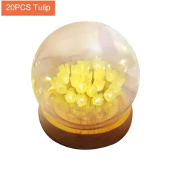 Handgemachte glänzende Tulpen-Nachtlampe - Dekoratives Tischlicht