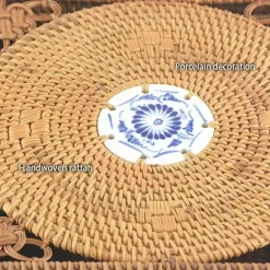 Handgewebte Aufbewahrungsbox aus Rattan mit Deckel – Dekorativer Küchen-Organizer