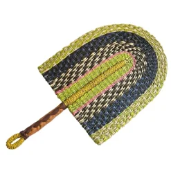 Handgewebte Binsenfächer-Wandkunst – Dekorativer Wohnakzent