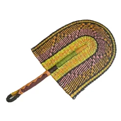 Handgewebte Binsenfächer-Wandkunst – Dekorativer Wohnakzent