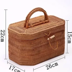 Handgewebte Rattan-Aufbewahrungsbox für Tee und Lebensmittel – Organizer-Korb