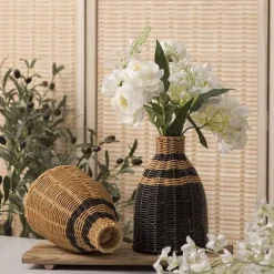 Handgewebte Rattanvase - Boho Home Decor Accessoire