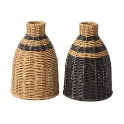 Handgewebte Rattanvase - Boho Home Decor Accessoire