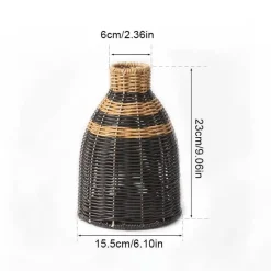 Handgewebte Rattanvase - Boho Home Decor Accessoire