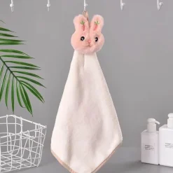 Handtuch mit Cartoon-Kaninchen – weiches, schnell trocknendes und saugfähiges Frottee-Handtuch aus Korallenvlies