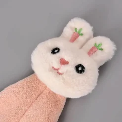 Handtuch mit Cartoon-Kaninchen – weiches, schnell trocknendes und saugfähiges Frottee-Handtuch aus Korallenvlies