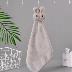 Handtuch mit Cartoon-Kaninchen – weiches, schnell trocknendes und saugfähiges Frottee-Handtuch aus Korallenvlies