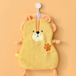 Handtuch mit Cartoon-Tieren – weiches Korallenvlies, hohe Saugfähigkeit, Kinderhandtuch