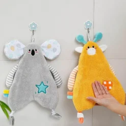 Handtuch mit Cartoon-Tieren – weiches Korallenvlies, hohe Saugfähigkeit, Kinderhandtuch