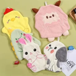 Handtuch mit Cartoon-Tiermotiv – saugfähiges Bade- und Küchentuch für Kinder