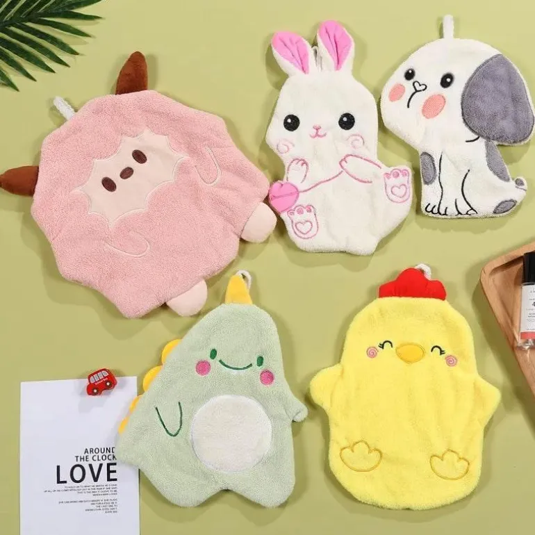 Handtuch mit Cartoon-Tiermotiv – saugfähiges Bade- und Küchentuch für Kinder