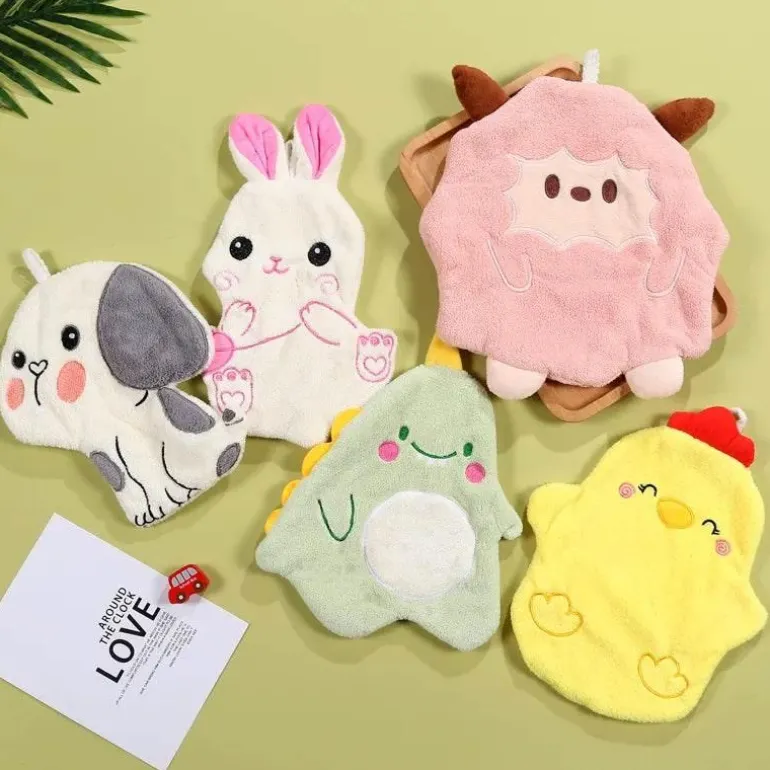 Handtuch mit Cartoon-Tiermotiv – saugfähiges Bade- und Küchentuch für Kinder