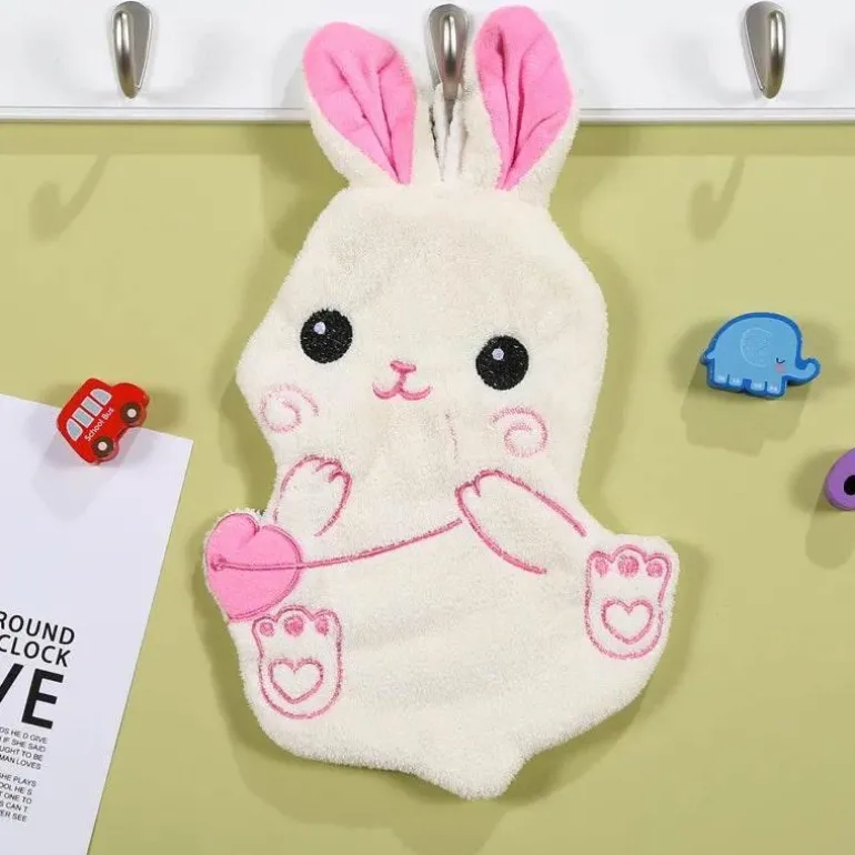 Handtuch mit Cartoon-Tiermotiv – saugfähiges Bade- und Küchentuch für Kinder
