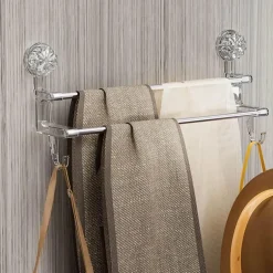 Handtuchhalter mit Saugnapf – Badezimmer-Organizer mit Doppelstange