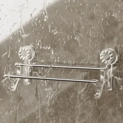 Handtuchhalter mit Saugnapf – Badezimmer-Organizer mit Doppelstange