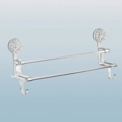 Handtuchhalter mit Saugnapf – Badezimmer-Organizer mit Doppelstange