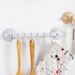 Handtuchhalter mit verstellbarem Haken und doppelter Saugnapfhalterung