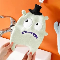 Handtuchset mit Cartoon-Tiermotiv – Korallensamt, 4 Farben