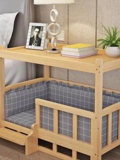 Haustierbett aus Holz – Abnehmbares Tischbett für pelzige Freunde