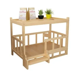 Haustierbett aus Holz – Abnehmbares Tischbett für pelzige Freunde