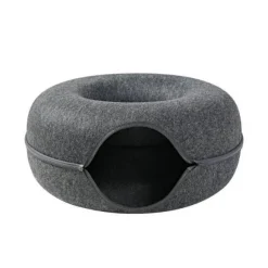 Haustierhöhlenbett aus natürlichem Filz – gemütliches Donut-Katzen- und Hundebett