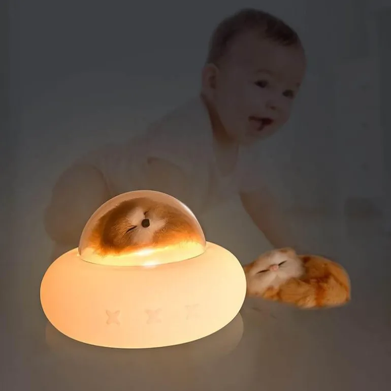 Haustier-Raumschiff-Nachtlicht – Niedliche Silikonlampe für Haustiere