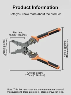 Heavy-Duty Wire Cutter Stripping Pliers - 10-in-1 Tool