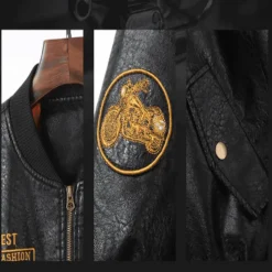 Herren-Bikerjacke aus Kunstleder – klassischer Motorrad-Stil