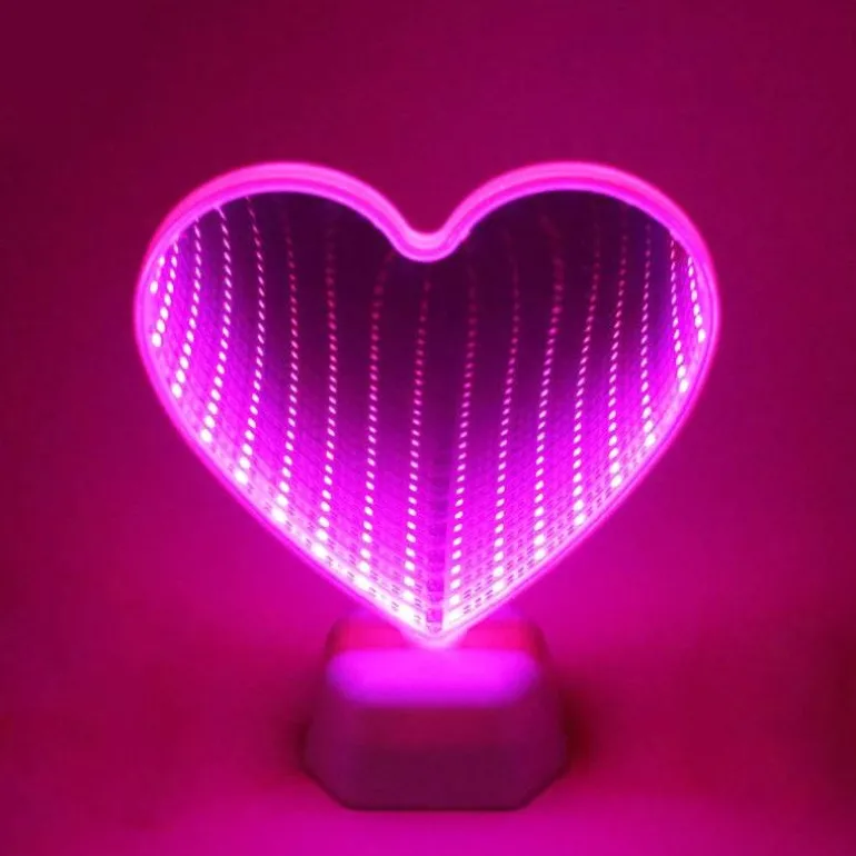 Herz LED Nachtlampe - Dekorative Spiegellampe für Schlafzimmer