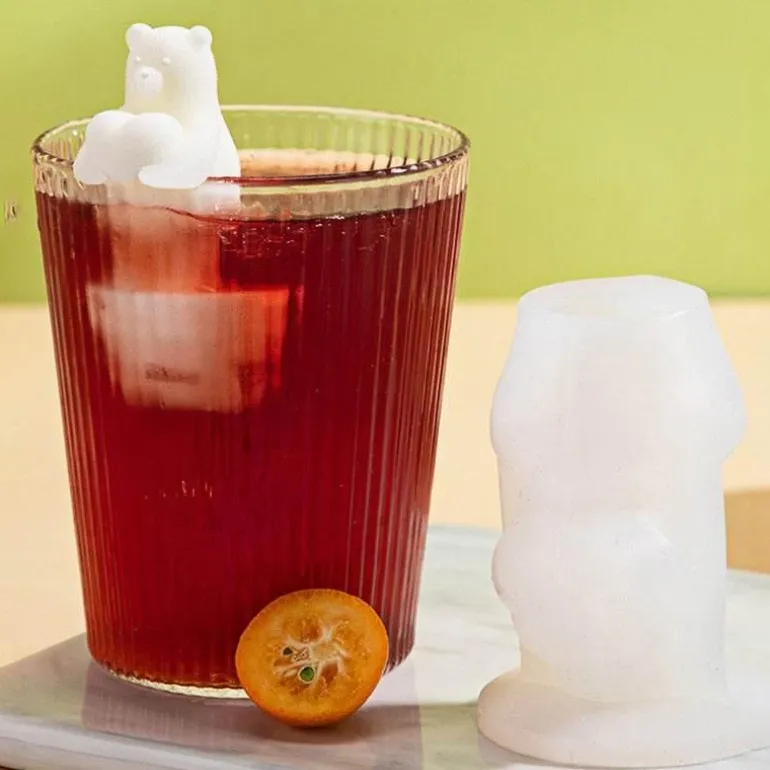 Herzbär-Eiswürfelform - Silikonform für aufhängbare Eiswürfel