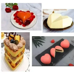 Herzförmiges Mousse-Form-Set – Backwerkzeug aus Edelstahl für Kuchen und Desserts