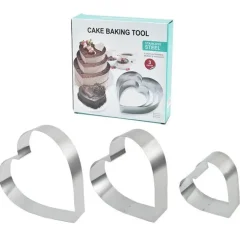 Herzförmiges Mousse-Form-Set – Backwerkzeug aus Edelstahl für Kuchen und Desserts