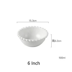 Herzförmiges Perlen-Essteller-Set – Elegantes Porzellangeschirr