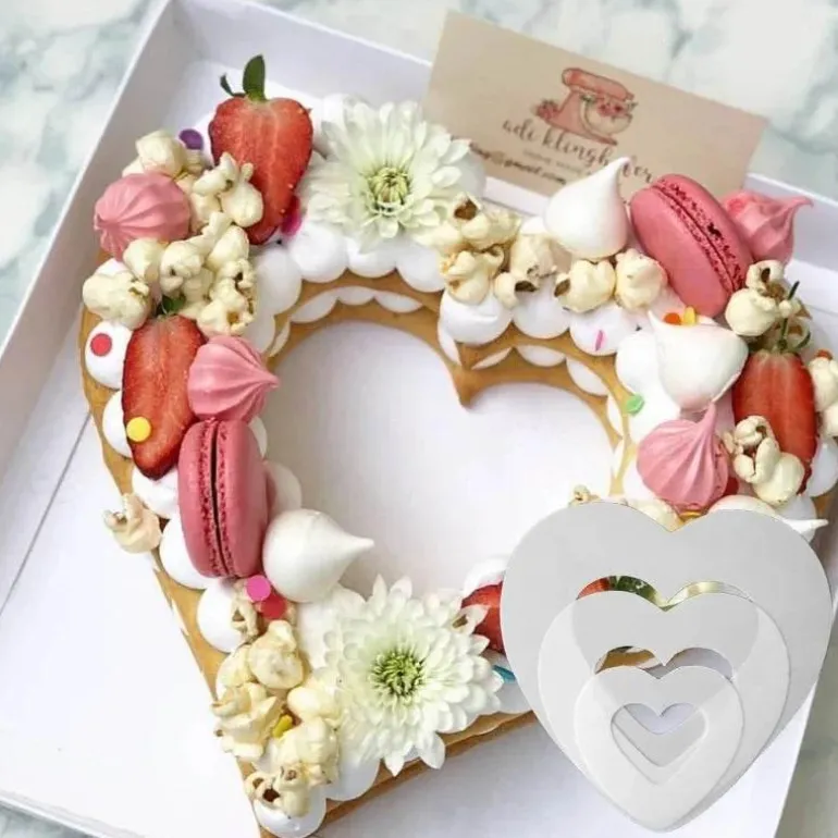 Herz-Kuchenform-Set – Backwerkzeuge aus PET-Kunststoff 68101214 Zoll
