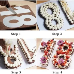 Herz-Kuchenform-Set – Backwerkzeuge aus PET-Kunststoff 68101214 Zoll