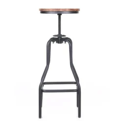 Höhenverstellbarer drehbarer Barhocker - Natürliches Kiefernholzdesign