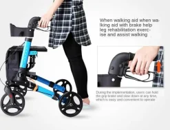 Höhenverstellbarer, faltbarer Gehwagen – Tragbare Mobilitätshilfe für Senioren