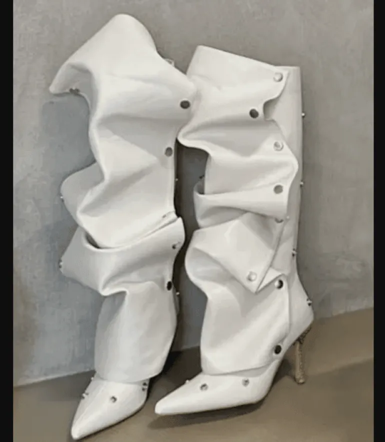 High Heel Denim Boots für Damen – Stylische lange Jeansschuhe
