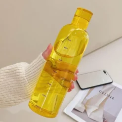 Hitzebeständige Glaswasserflasche - Stilvolles Zeitskalen-Design