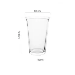 Hitzebeständige Kaffeetasse aus Glas – 350 ml, transparente Teetasse, Hochzeitsgeschenk