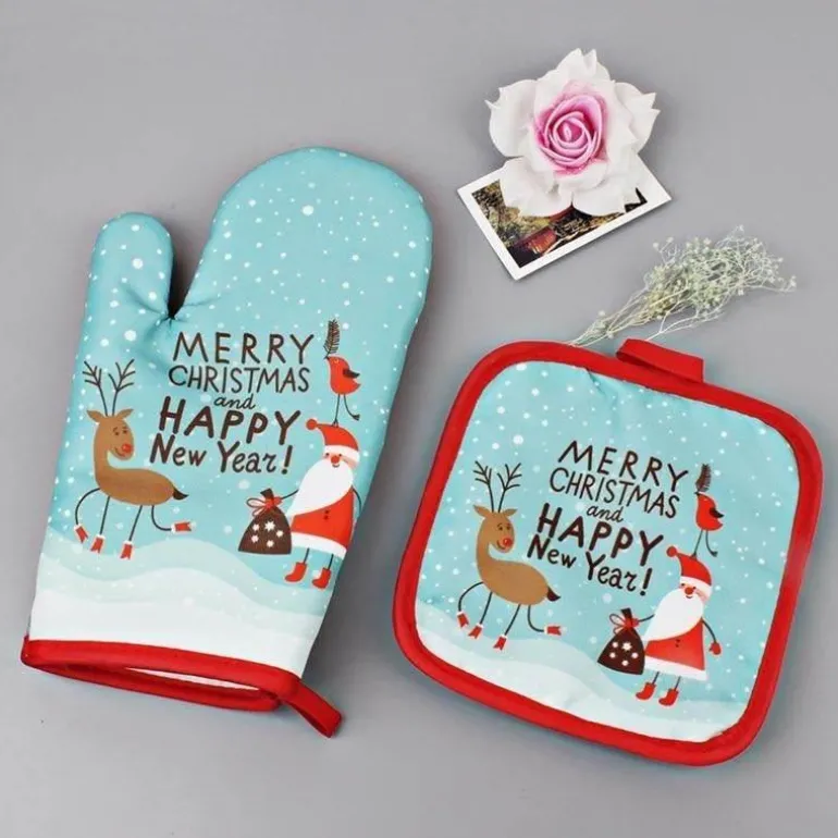 Hitzebeständige Ofenhandschuhe für Weihnachten – Backhandschuhe für die Feiertage