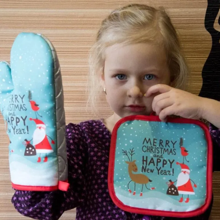 Hitzebeständige Ofenhandschuhe für Weihnachten – Backhandschuhe für die Feiertage