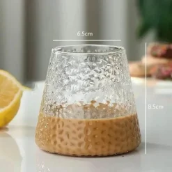 Hitzebeständiger gestreifter Glasbecher – Kreatives transparentes Trinkgeschirr