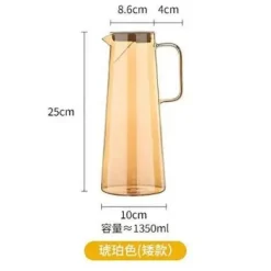 Hitzebeständiger Glaskrug - Großer Tee- und Saftkrug mit Henkel