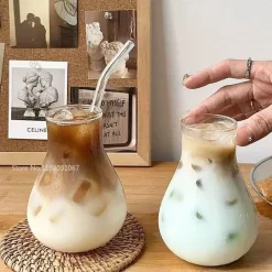 Hitzebeständiger Kaffeebecher aus Glas – Iced Latte Juice Cup